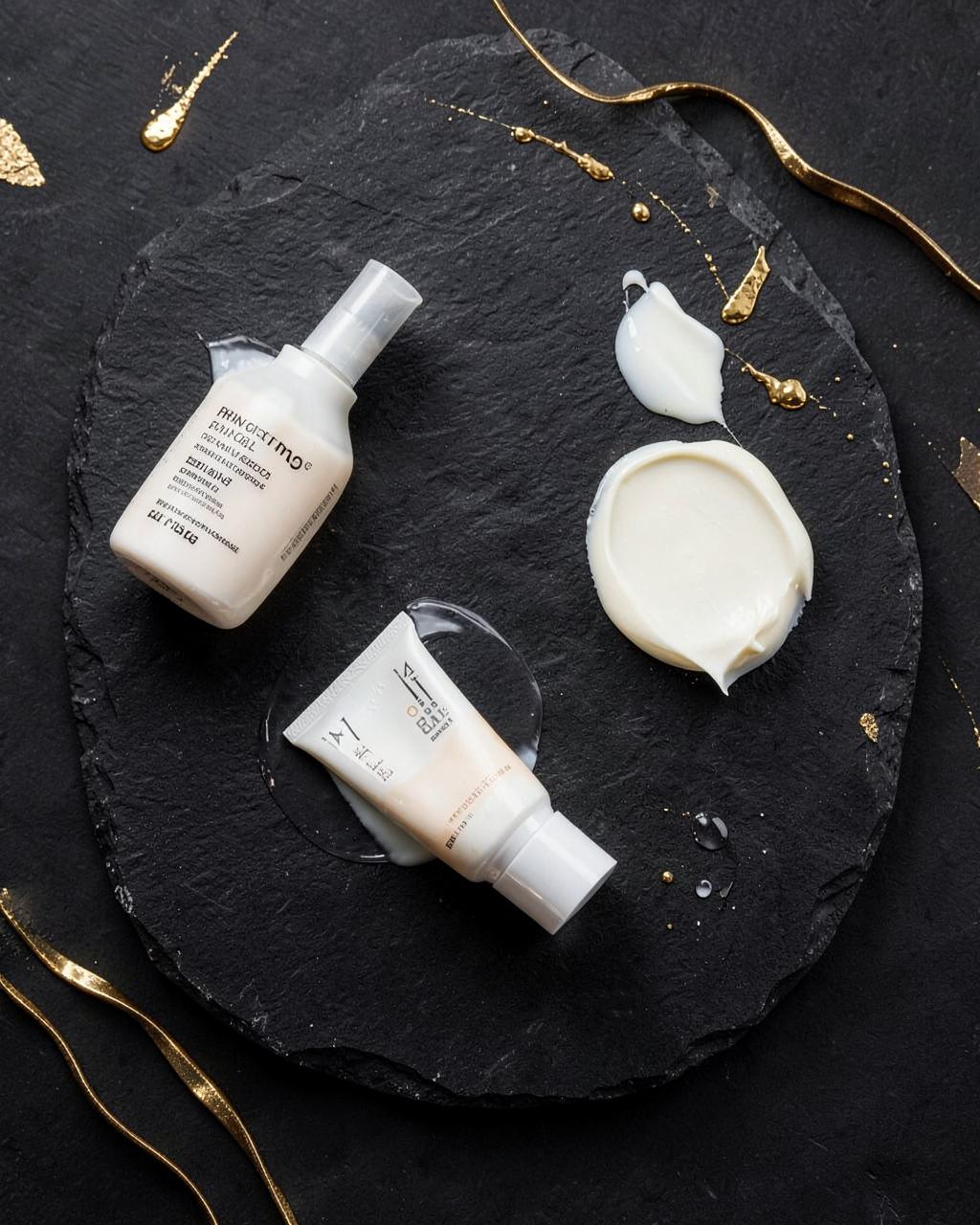 Skin care products and cream textures