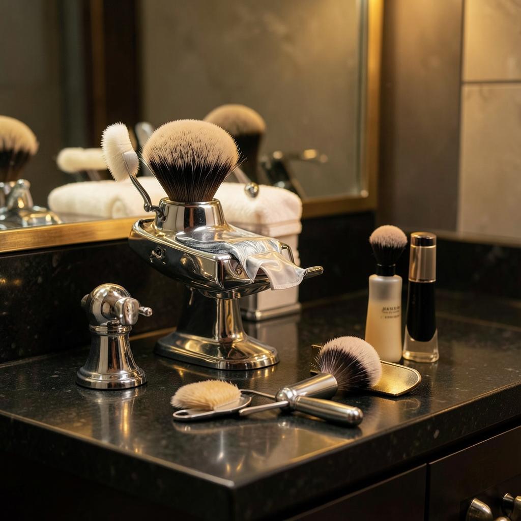 Classic shaving tools laid out